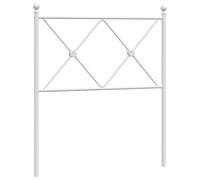 QJBSAVVA Tête de Lit de Remplacement en Métal Blanc 80 cm, Dosseret de Lit en Acier pour Chambre, Convient aux Lits Simples à Tube Rond, Structure Stable, 85 x 3 x 90,5 cm