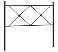 QJBSAVVA Tête de Lit de Remplacement en Métal Noir 100 cm, Dosseret en Acier pour Cadre de Lit Tube Rond, Accessoire de Chambre Élégant et Structure Robuste, 105x3x90,5 cm