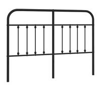 QJBSAVVA Tête de lit de Remplacement en Métal Noir 135 cm, Dosseret de Lit en Acier Revêtu de Poudre 142 x 100 cm pour Cadre de Lit à Tubes Ronds, Design Moderne et Élégant