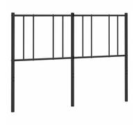 QJBSAVVA Tête de Lit de Remplacement en Métal Noir 150 cm, Dosseret de Lit Moderne en Acier Revêtu de Poudre pour Chambre Adulte et Cadre de Lit à Tubes Ronds, 156 x 3 x 90 cm
