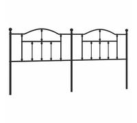 QJBSAVVA Tête de Lit de Remplacement en Métal Noir 198 cm, Dosseret de Lit en Acier pour Matelas de 193 cm, Structure Tube Rond de Style Classique et Élégant pour Chambre