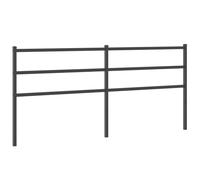 QJBSAVVA Tête de Lit de Remplacement en Métal Noir 200 cm, Dosseret de Lit en Acier pour Cadre de Lit à Tubes Carrés, Design Élégant et Stable pour Chambre à Coucher 206x3x90 cm