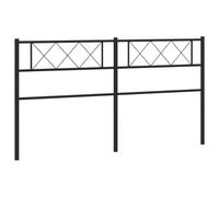 QJBSAVVA Tête de Lit de Remplacement en Métal Noir 200 cm, Dosseret de Lit en Acier Revêtu de Poudre, Design Classique et Robuste pour Cadre de Lit de Chambre, 206 x 3 x 90 cm