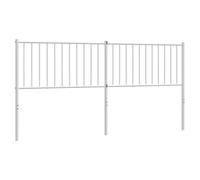 QJBSAVVA Tête de Lit en Métal Blanc 180 cm, Dosseret de Lit Classique en Acier Enduit pour Cadre de Lit Tube Rond, Design Élégant et Stable pour Chambre Adulte, 187 x 3 x 90 cm