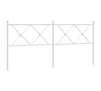 QJBSAVVA Tête de Lit en Métal Blanc 180 cm, Dosseret de Lit Classique en Acier pour Cadre de Lit Double King Size, Tête de Lit de Remplacement Robuste, 187 x 3 x 90,5 cm