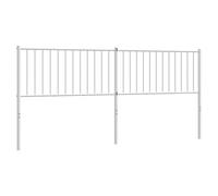 QJBSAVVA Tête de Lit en Métal Blanc 193 cm, Dosseret de Lit Moderne en Acier Revêtu de Poudre, Tête de Lit de Remplacement pour Cadre de Lit à Tubes Ronds, 198 x 3 x 90 cm