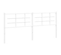 QJBSAVVA Tête de Lit en Métal Blanc 193 cm, Dosseret de Remplacement pour Cadre de Lit à Tubes Carrés, Structure en Acier Solide pour Chambre à Coucher, 198 x 3 x 90 cm