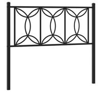 QJBSAVVA Tête de Lit en Métal Noir 107 cm, Dosseret de Remplacement en Acier Robuste pour Lit, Pieds Stables et Design Classique pour Chambre à Coucher, Montage Facile avec Vis M6