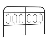 QJBSAVVA Tête de Lit en Métal Noir 150 cm, Tête de Lit de Remplacement en Acier pour Cadre de Lit à Tubes Ronds, Dosseret de Lit Moderne et Stable pour Chambre à Coucher