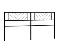 QJBSAVVA Tête de Lit en Métal Noir 193 cm, Dosseret de Lit de Remplacement en Acier Revêtu pour Cadre de Lit à Tubes Ronds, Meuble Décoratif pour Chambre à Coucher, 198 x 3 x 90 cm