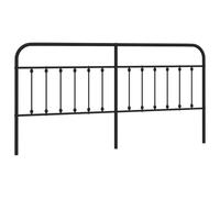 QJBSAVVA Tête de Lit en Métal Noir 200 cm, Dosseret de Remplacement en Acier pour Cadre de Lit Adulte, Design Élégant et Stable pour Chambre à Coucher, 206x3x100 cm