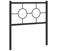 QJBSAVVA Tête de Lit en Métal Noir 75 cm, Dosseret de Lit de Remplacement Classique en Acier Enduit de Poudre pour Cadre de Lit à Tube Carré, Dimensions 80 x 3 x 91 cm