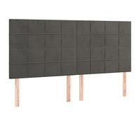 QJBSAVVA Tête de Lit en Velours Gris Foncé 180 x 5 x 118/128 cm - Dosseret de Lit Double Réglable en Hauteur avec Pieds en Bois pour Chambre Adulte et Cadre de Lit Standard