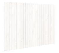 QJBSAVVA Tête de Lit Murale Blanche 159,5 x 3 x 110 cm en Bois Massif de Pin, Dosseret de Lit Rustique et Élégant pour Lit Double Standard et Chambre à Coucher Adulte