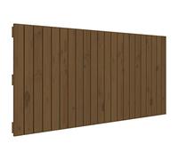 QJBSAVVA Tête de lit murale en pin massif marron miel - 140 x 3 x 60 cm - Tête de lit classique pour lits sans tête de lit - Panneau mural rustique en bois pour chambre à coucher - Montage mural