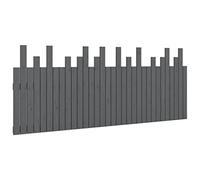 QJBSAVVA Tête de Lit Murale Gris 204x3x80 cm en Bois de Pin Massif, Dosseret de Lit à Lattes pour Chambre, Panneau de Support Dorsal pour Lecture et Regarder la Télévision