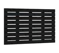 QJBSAVVA Tête de Lit Murale Noir 81x3x63 cm, Dosseret de Lit en Bois de Pin Massif Suspendu, Panneau Mural Décoratif Moderne pour Lit Simple et Chambre à Coucher