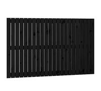 QJBSAVVA Tête de lit murale noire 140 x 3 x 90 cm - Tête de lit en pin massif pour lits sans - Panneau mural élégant - Tête de lit à montage mural pour chambre à coucher