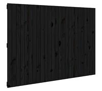 QJBSAVVA Tête de lit murale noire 159,5 x 3 x 110 cm en pin massif pour montage mural, panneau mural rustique pour chambre à coucher et lits sans tête de lit