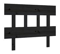 QJBSAVVA Tête de lit noire 103,5 x 3 x 81 cm en pin massif, tête de lit rustique pour lit simple et lit d'appoint, panneau mural élégant pour cadre de lit, tête de lit en bois avec grain naturel