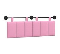 QJBSAVVA Tête de Lit Suspendue 150 cm en Tissu Rose, Dosseret Mural Rembourré pour Chambre Adulte, Panneau de Lit avec Ceintures Amovibles et Rail Métal, 150 x 55 x 5 cm