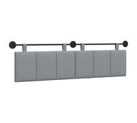 QJBSAVVA Tête de Lit Suspendue 170x55 cm, Dosseret Mural en Tissu avec Sangles Réglables pour Chambre Adulte, Rembourrage en Mousse et Rail de Fixation en Métal, Gris Clair