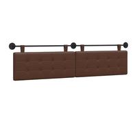 QJBSAVVA Tête de Lit Suspendue 210 cm en Simili Cuir, Dosseret Mural Rembourré Moderne avec Sangles et Rail en Métal pour Chambre Adulte et Décoration Intérieure, 210x55x5 cm