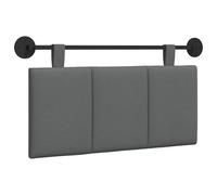QJBSAVVA Tête de Lit Suspendue 90x55 cm, Dosseret de Lit Mural en Tissu Gris Foncé Rembourré de Mousse, avec Rail en Métal et Courroies Amovibles pour Déco de Chambre Adulte