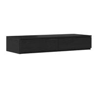 QJBSAVVA Tiroirs de Lit en Bois d'Ingénierie Chêne Noir 80 x 36,5 x 16,5 cm, Rangement Bas avec 2 Tiroirs à Ouverture par Pression, Marchepied de Lit et Siège de Chambre au Style Minimaliste