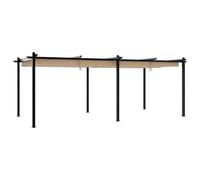 QJBSAVVA Tonnelle de jardin - 6 x 3 m - Pergola en aluminium avec toit extensible - Tonnelle de terrasse - Pour jardin et terrasse - Cadre stable - Grande tonnelle de jardin - Anthracite - Taupe