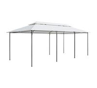 QJBSAVVA Tonnelle de Jardin 600x298x270 cm Tente de Réception en Acier et Polyester 180 g/m² Blanc, Belvédère Moderne et Abri d'Extérieur pour Événements Camping et Barbecue