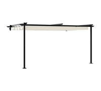 QJBSAVVA Tonnelle de Jardin Murale 4x3m Pergola Adossée avec Auvent Rétractable Abri de Terrasse en Acier et Polyester pour Événements en Extérieur Crème 400 x 300 x 200 cm