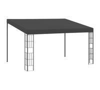 QJBSAVVA Tonnelle Murale 3x4 m Pergola Adossée en Acier et Tissu Polyester Belvédère de Jardin avec Toit Incliné Pare-Soleil pour Terrasse et Extérieur Anthracite