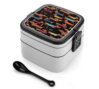 Qjjinxior Boîte à bento avec inscription « I Love My Dog » - 2 étages - Avec poignée