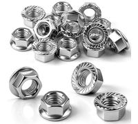 qjuwhua 100 Pièces Ecrou M8 à Embase Crantée Écrous Rondelle à Bride acier carbone zingué Frein Hexagonal ISO 4161 utilisés avec boulons et rondelle pour réparation et fabrication mécanique