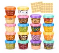 qjuwhua 18 Pcs 80ml Petit Pot Conservation Alimentaire Boite Plastique | Mini Récipients Hermétiques avec Couvercle Sans BPA Réutilisables Ensembles de Boîtes Pour Sauces Snacks Compotes Yaourts