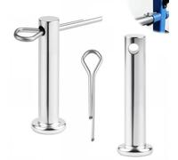 qjuwhua 8 pièces de goupilles de fixation M10 avec embout à ressort 10mmx50 mm, goupilles de sécurité avec goupille, acier galvanisé, goupilles à trou unique, goupilles en fourche pour machines