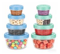 qjuwhua 8Pcs 80ml 150ml 300ml 580ml Petit Conservation Alimentaire Boite | Mini Plastique Récipients Hermétiques Pot avec Couvercle Sans BPA Réutilisables Ensembles de Boîtes Pour Sauces Snacks Yaourt