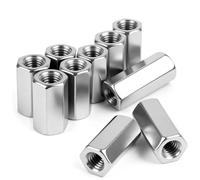 qjuwhua Écrous Longs M10 x 40 mm Écrou Inox 304 Hexagonal 4 Pièces Connexion Manchon Tige Filetee Rallonge Entretoise D'accouplement Ecrou de Jonction pour D'extension Vis Fixation