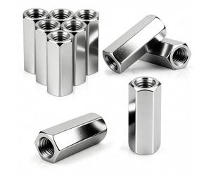 qjuwhua Lot de 20 écrous de connexion M6 x 20 mm - Manchons filetés hexagonaux en acier galvanisé - Manchons filetés - Manchons d'écartement - Écrou d'extension pour la maison, les appareils de bureau