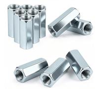qjuwhua Lot de 20 écrous longs M6 x 40 mm - Douilles filetées en acier galvanisé - Manchons filetés hexagonaux - Manchons d'espacement - Écrou d'extension pour appareils ménagers de bureau - Vis de