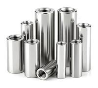qjuwhua Lot de 8 manchons filetés ronds M6 - M6 x 10 x 50 mm - En acier inoxydable 304 - Écrou de connexion - Écrou long - Filetage intérieur - Manchons d'espacement - Écrou de tige pour machines