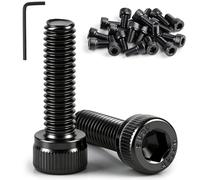 qjuwhua M4x10mm Vis à Tête Cylindrique à Six Pans Creux 50 Pièces Noir Acier Inoxydable A2 V2A Boulons à Tête Hexagonale Entièrement Filetés avec llen pour l'Automobile la Mécanique l'Assemblage