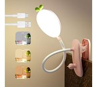 QJUZO Lampe à Pince pour lit Enfant, Lampe de Lecture LED Rechargeable pour lire au lit, 360° Flexible lampe Chevet Pince Dimmable Tactile liseuse, 2400Mah, Lampe de Bureau Sans Fil Pour Lit, Rose