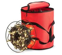Qkbuza Sac De Rangement pour Guirlandes Lumineuses De Noël Boîte De Rangement pour Ficelles Lumineuses De Noël Sac Tonneau Organisateur avec Poignées pour Salon Garage Appartement