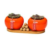 QLECXZI Bocal à thé Portable et hermétique en céramique avec Couvercle pour Le Stockage du thé et du Sucre, idéal pour Le Buffet