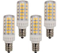 QLEE Led E12 Candélabre Ampoule 5w 600lm Salt Rock Lampe Appareil Réfrigérateur Lumière Remplacement 60 Watt C7 Incandescente T2 Lustre Ventilateur Éclairage 220v Blanc Chaud 4PACK