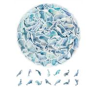 QLEUIFT 50Pcs Autocollants Baleine,Stickers,Autocollants Imperméables pour Animaux Sous la Mer Décalcomanies Amusantes de la Vie Marine pour Scrapbooking Bagages Journal Décoration de Bouteille d'Eau