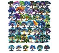 QLEUIFT Lot de 50 Autocollants Arbre an Magique Enchanté pour Adolescents et Adultes, Stickers Forêt Fantastique Imperméables pour Ordinateur, Carnet, Décoration Nature Mystique