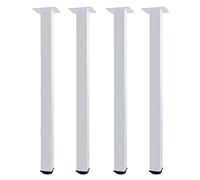 QLLY Lot de 4 pieds de bureau carrés réglables en métal, 76,2 cm, blanc
